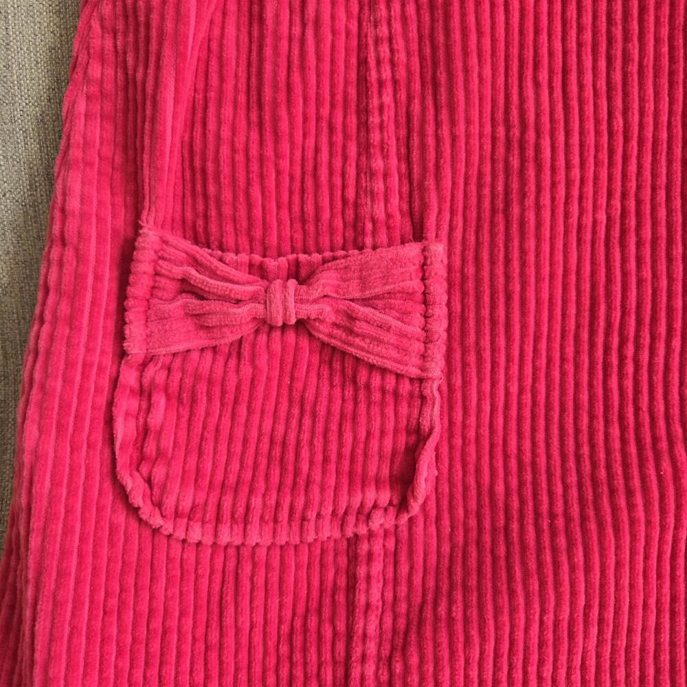 Vintage Sesame Street Bright Pink 3T Corduroy Jumper Dress Flower Embroidery - Picture 2 of 7